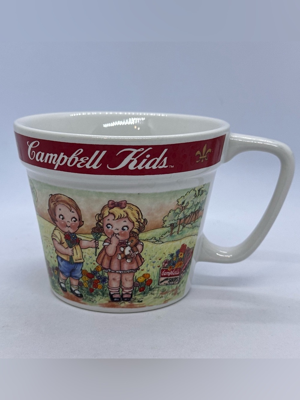 VTG 1998 Campbell Kids Soup Large Cup Mug Flower Pot Style By Westwood Garden